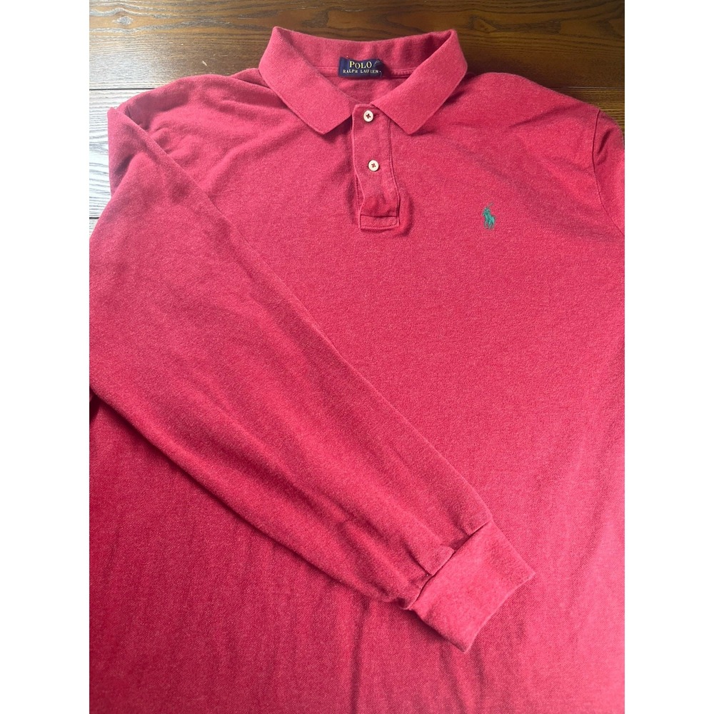 Polo Ralph Lauren Long Sleeve Polo Shirt Green Pony Logo Men's Size Small XL